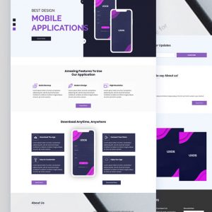 Uxos – Mobile App PSD Template